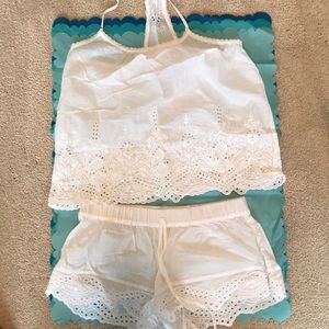 Beautiful white pajama set - small - In Bloom